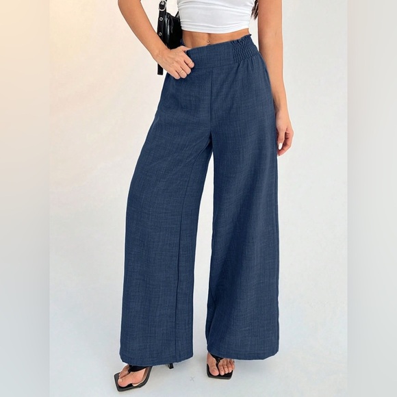 A Classy Chic Boutique Pants - Elastic Waist Wide Leg Pants